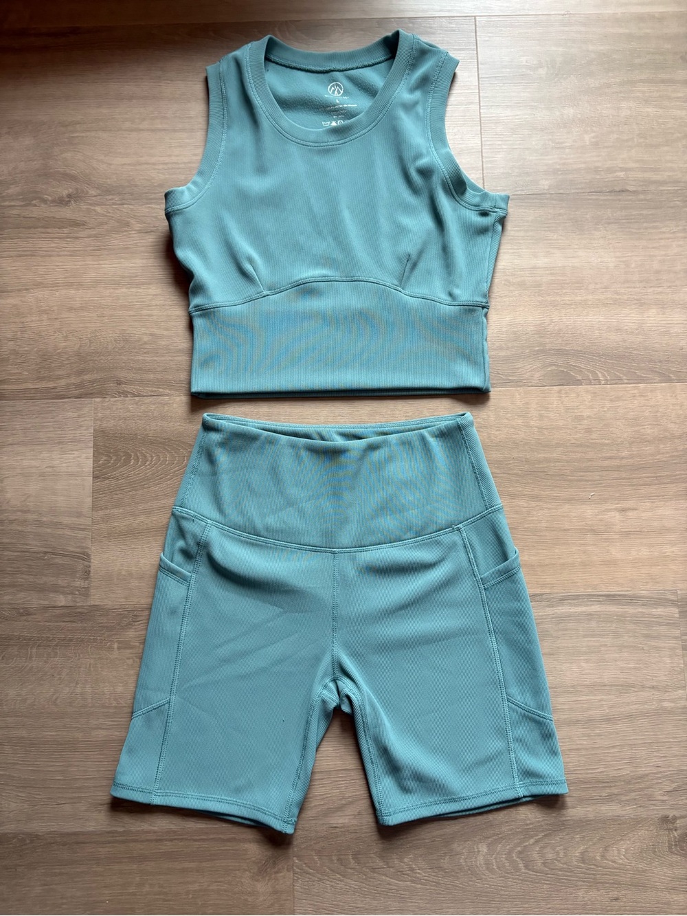Ribbed Crop Tank and High-Rise Bike Shorts